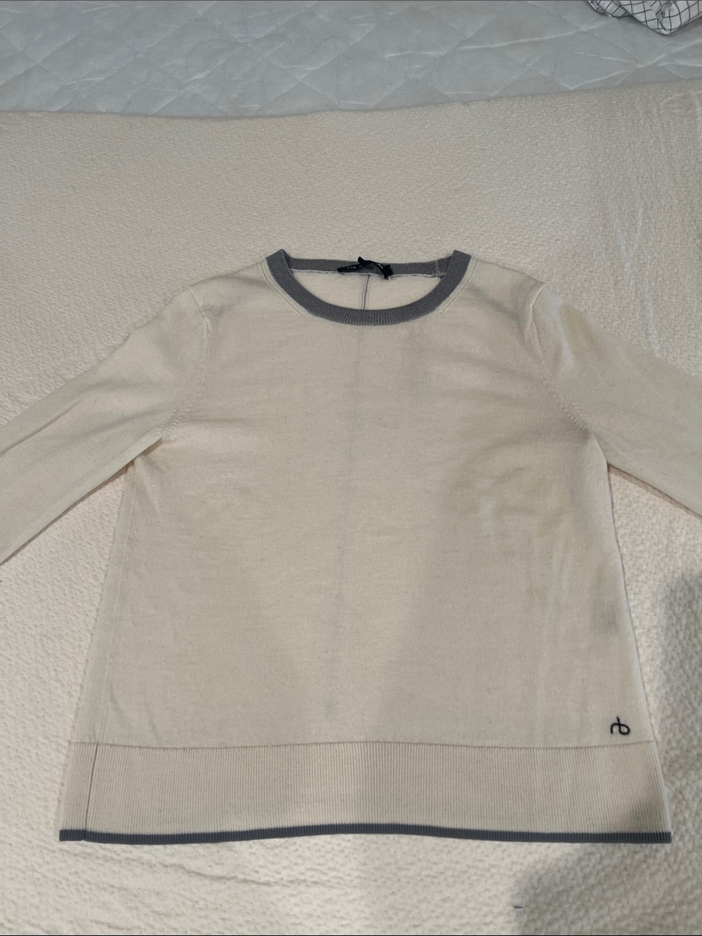 rag & bone Cream Sweater with Gray Trim